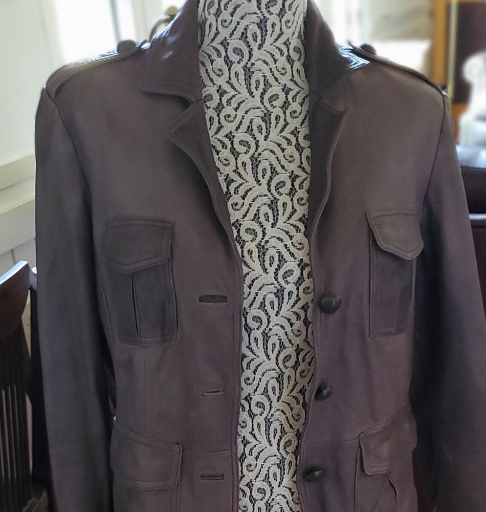 GET READY FOR BROWN ROSNER brown leather jacket size 8